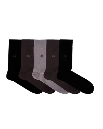 Sosete bambus BOX 5 Cotton Rich Socks Black Antracite Gray
