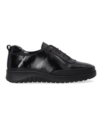 Pantofi sport negri din piele lacuita