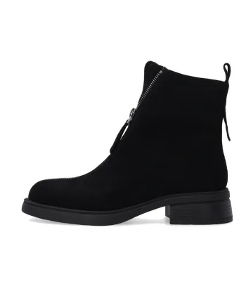 Botine de piele intoarsa cu fermoar decorativ