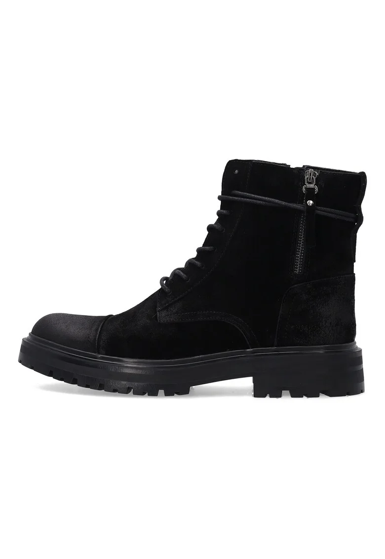 Ghete barbatesti din piele intoarsa de culoare neagra