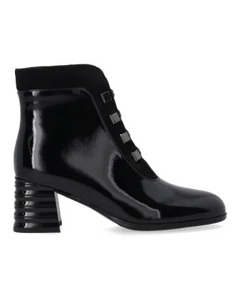 Botine elegante din lac pentru femei cu toc