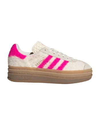 Pantofi sport din piele intoarsa cu garnituri pufoase Gazelle Bold, Fucsia/Crem