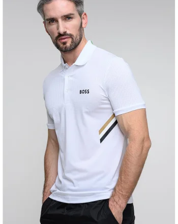 Tricou cu accente in dungi, Alb
