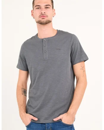 Tricou regular-fit cu model uni, Albastru prafuit