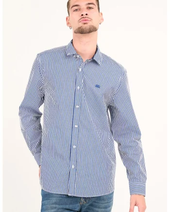 Camasa regular-fit din bumbac cu dungi, Albastru inchis