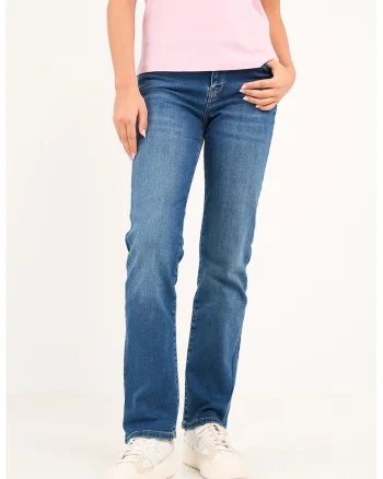 Blugi regular-fit cu aspect decolorat, Albastru inchis