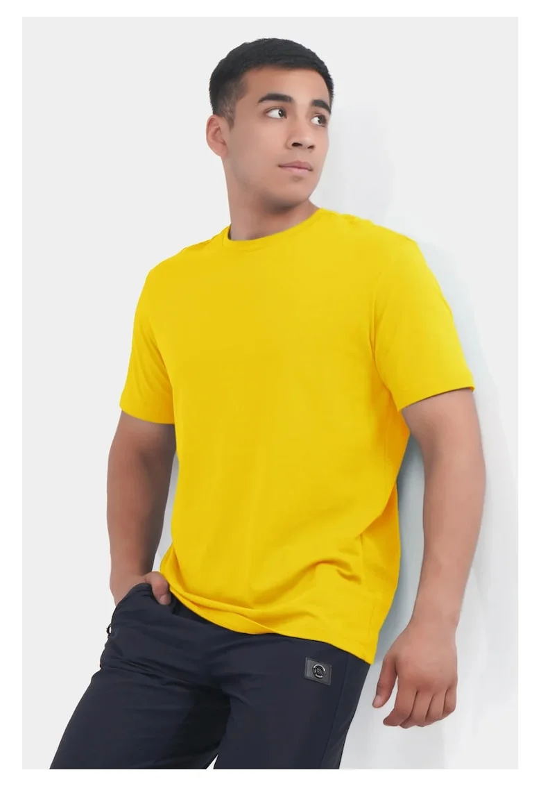 Tricou cu maneca scurta din bumbac pentru barbati, Galben