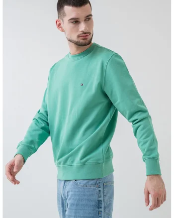 Bluza de trening din bumbac organic cu logo, Verde deschis