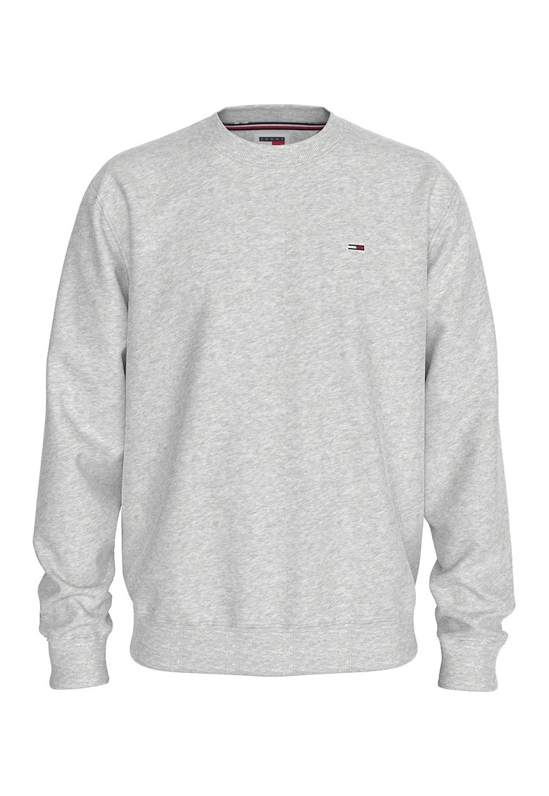 Bluza de trening cu decolteu la baza gatului si logo discret, Gri deschis