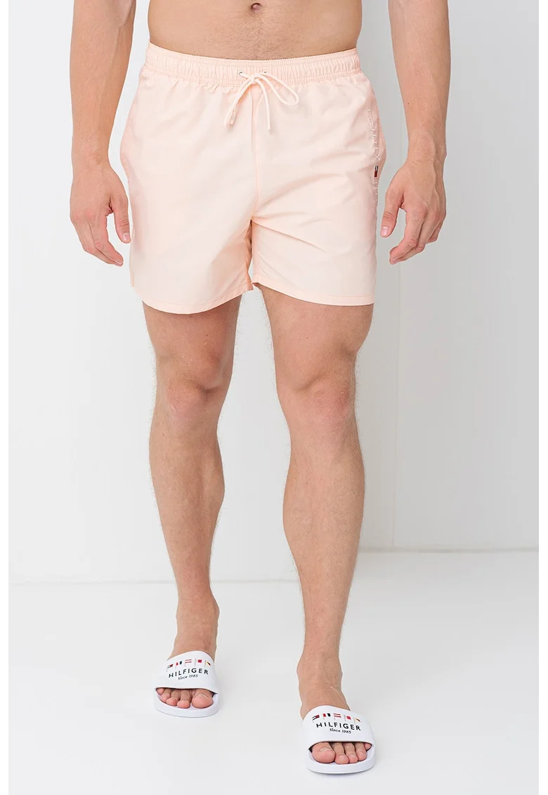 Pantaloni scurti de baie cu talie ajustabila, Piersica