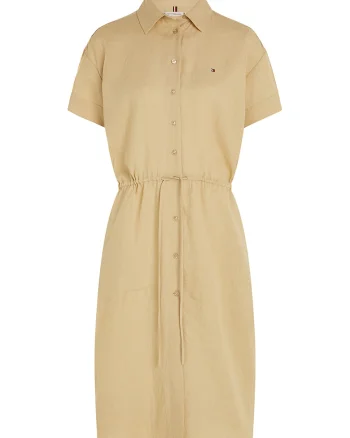 Rochie de in cu maneci scurte, Bej