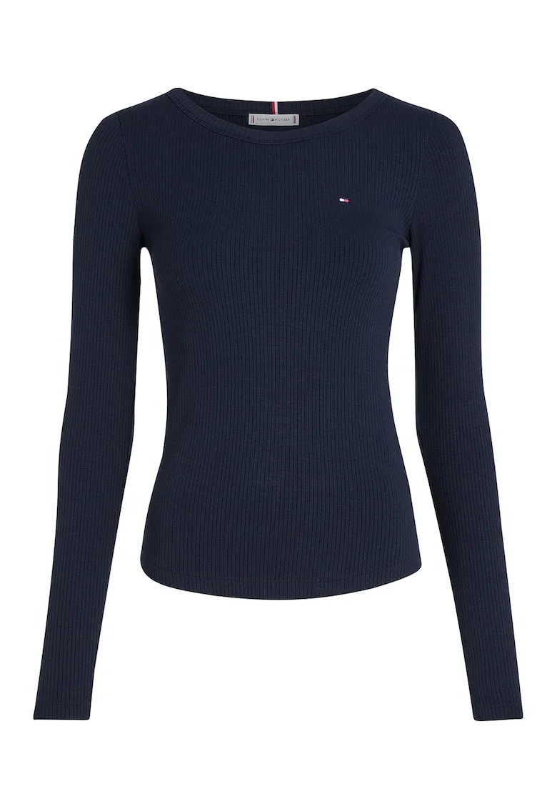 Bluza striata cu maneci lungi, Bleumarin