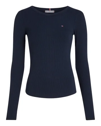 Bluza striata cu maneci lungi, Bleumarin