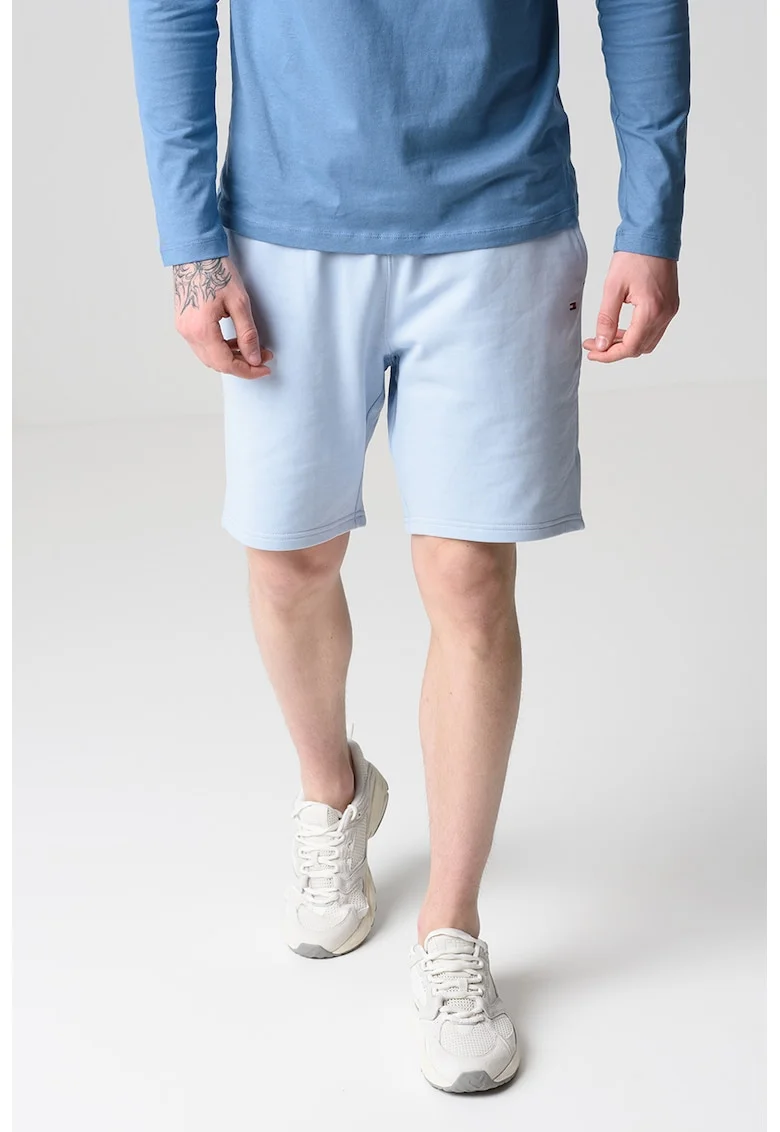 Pantaloni scurti cu snur in talie, Albastru pastel