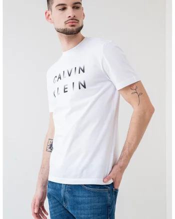 Tricou din bumbac cu imprimeu logo, Alb