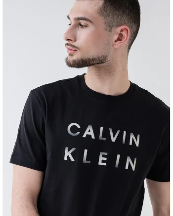 Tricou din bumbac cu imprimeu logo, Negru