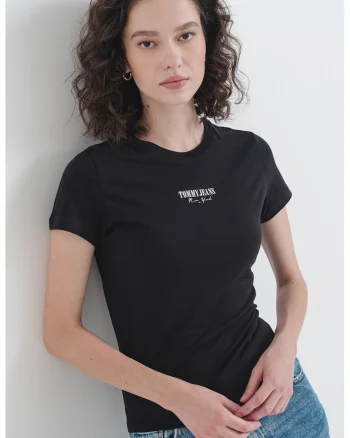 Tricou slim fit cu imprimeu logo, Alb/Negru