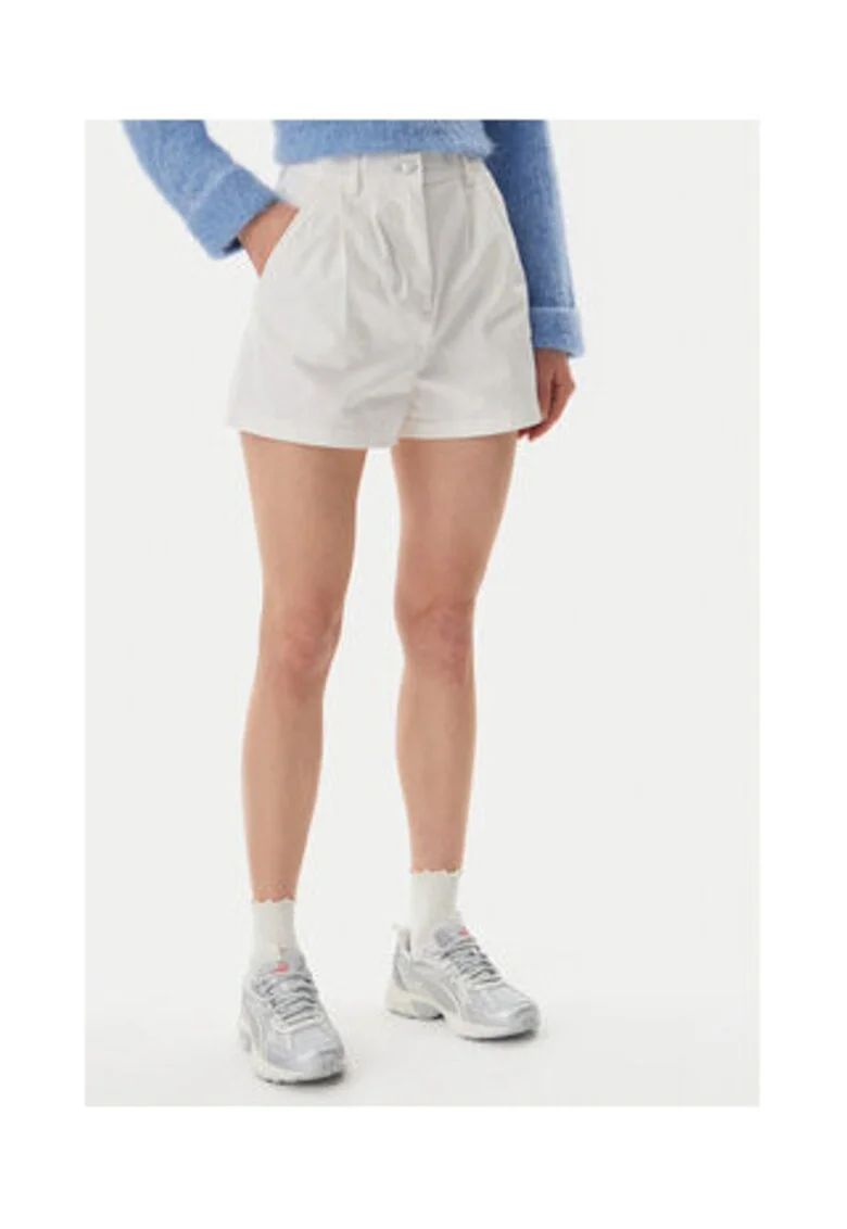 Pantaloni scurti din pentru Femei,  Ecru, 96% bumbac organic, 4% elastan