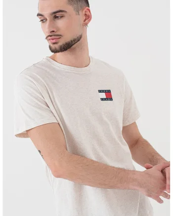 Tricou de bumbac cu logo, Alb murdar