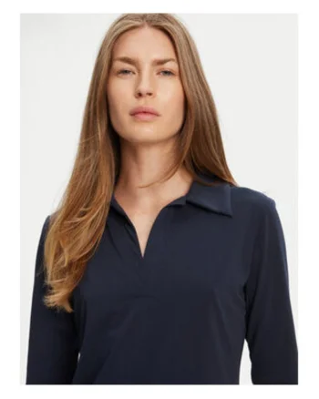 polo de dama,  Bleumarin, 80% poliester, 20% elastan