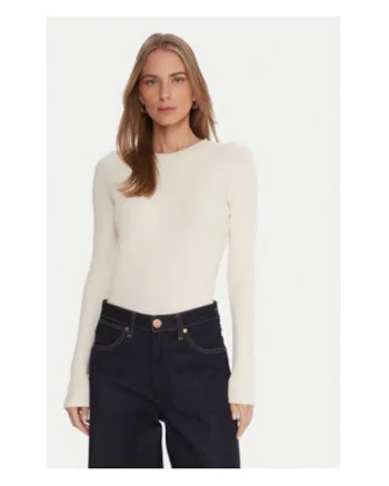 Pulover Dama,  Ecru, 63% viscoza, 37% poliamida,