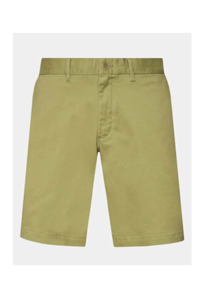 Pantaloni scurti Barbati,  Verde, 50% bumbac organic, 47% bumbac, 3% elastan,