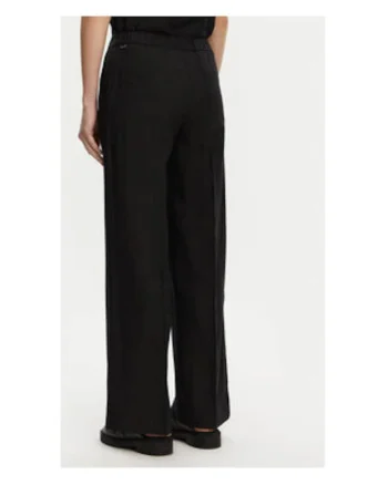 Pantaloni palazzo de dama,  lyocell, negru,