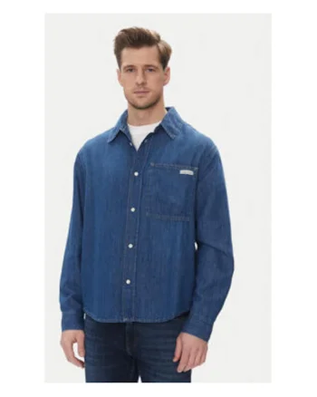 Camasa barbati,  bleumarin, bumbac/bumbac reciclat/linen/lyocell,