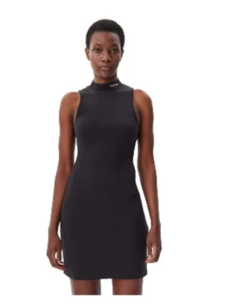 Rochie casual  material sintetic, Negru