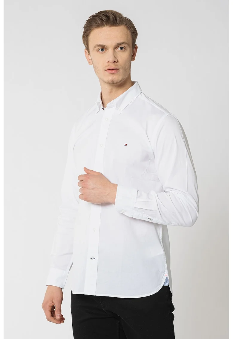 Camasa Oxford regular fit, Alb optic