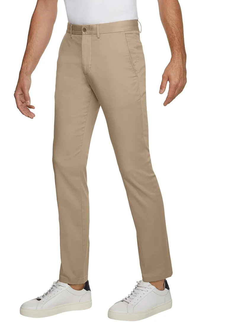 Pantaloni chino slim fit Bleeker, Maro deschis