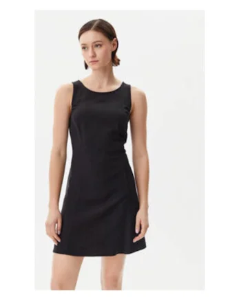 Rochie casual Dama,  Negru, 93% viscoza, 7% poliester