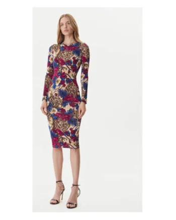 Rochie de zi Femei,  multicolor, 90% viscoza, 10% elastan,