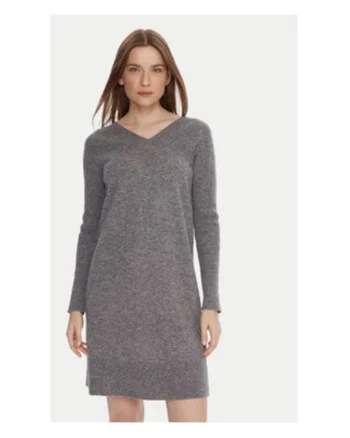 Rochie tricotata,  gri, 80% lana, 20% poliamida, Gri