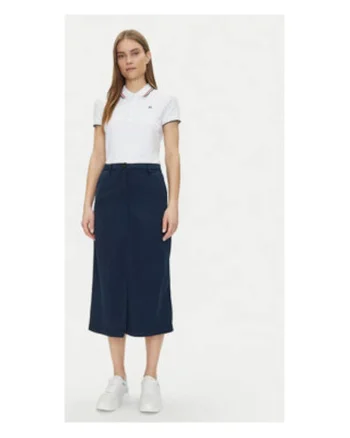 Fusta midi,  bleumarin, 63% lyocell, 37% bumbac,