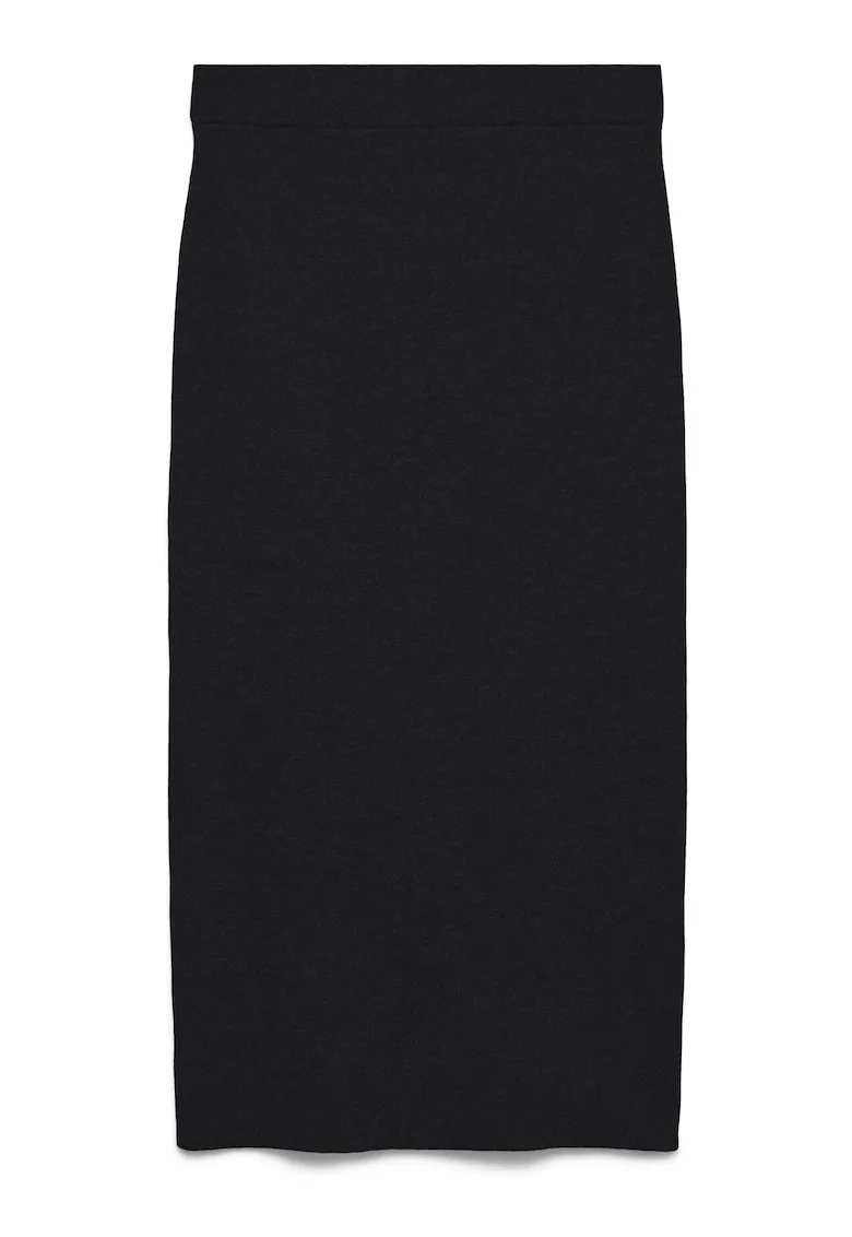 Fusta creion  neagra, 34% poliester reciclat, 28% poliester, 24% nailon, 14% viscoza, Negru