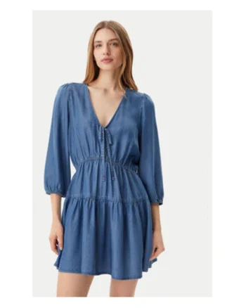 Rochie de zi Dama,  Albastru, 100% lyocell,
