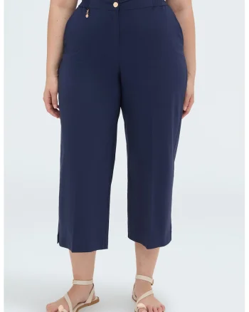 Pantaloni trei sferturi cu croiala dreapta, Albastru ultramarin
