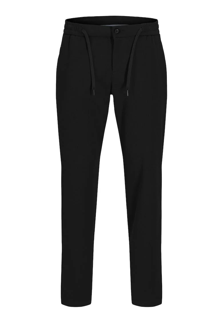 Pantaloni din stofa Barbati, Jack Jones, Negru, 72% bumbac, 23% poliester reciclat, 5% elastan,
