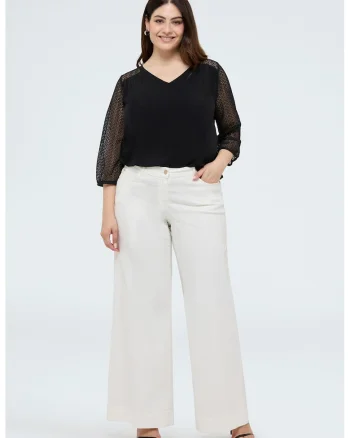 Bluza cu maneci semitransparente, Negru