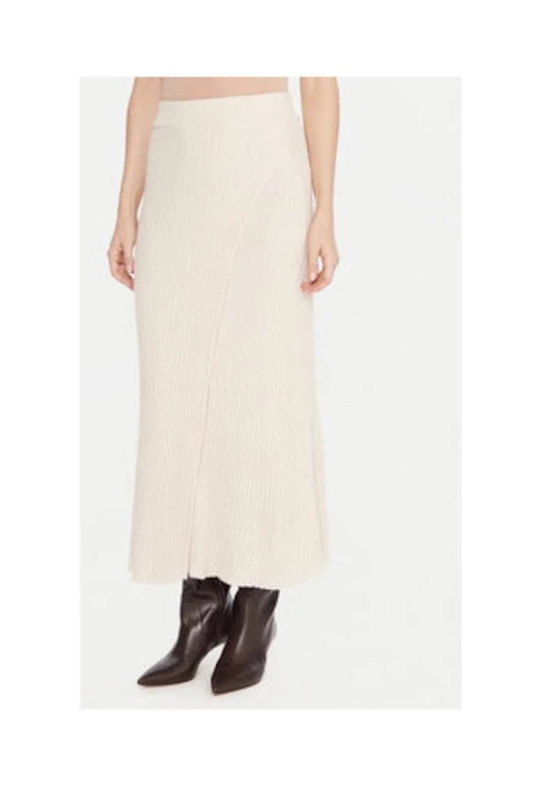 Fusta maxi Dama,  ecru, 35% poliamida, 30% viscoza, 30% lana, 5% casmir,