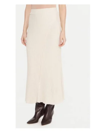 Fusta maxi Dama,  ecru, 35% poliamida, 30% viscoza, 30% lana, 5% casmir,