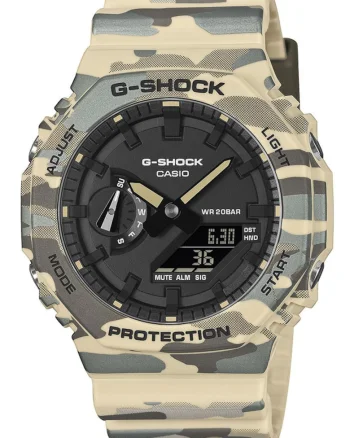 Ceas barbati  GA-2100CM-5AER camuflaj curea cauciuc 45x11mm