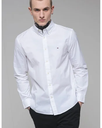 Camasa relaxed fit de bumbac, Alb optic