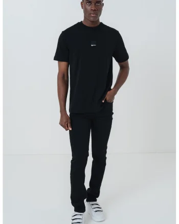Tricou din bumbac organic cu logo, Negru