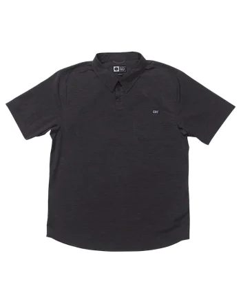 Tricou polo din amestec de bumbac cu buzunar pe piept si model uni