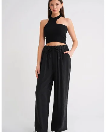 Pantaloni  Palazzo negru, Negru