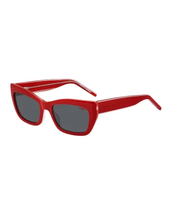 Ochelari de soare cu design dreptunghiular, Rosu