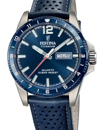 Ceas de barbati  20699/2, sportiv, de culoare bleumarin, din titan
