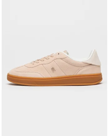 Pantofi sport Heritage din piele intoarsa cu monograma, Nude rose